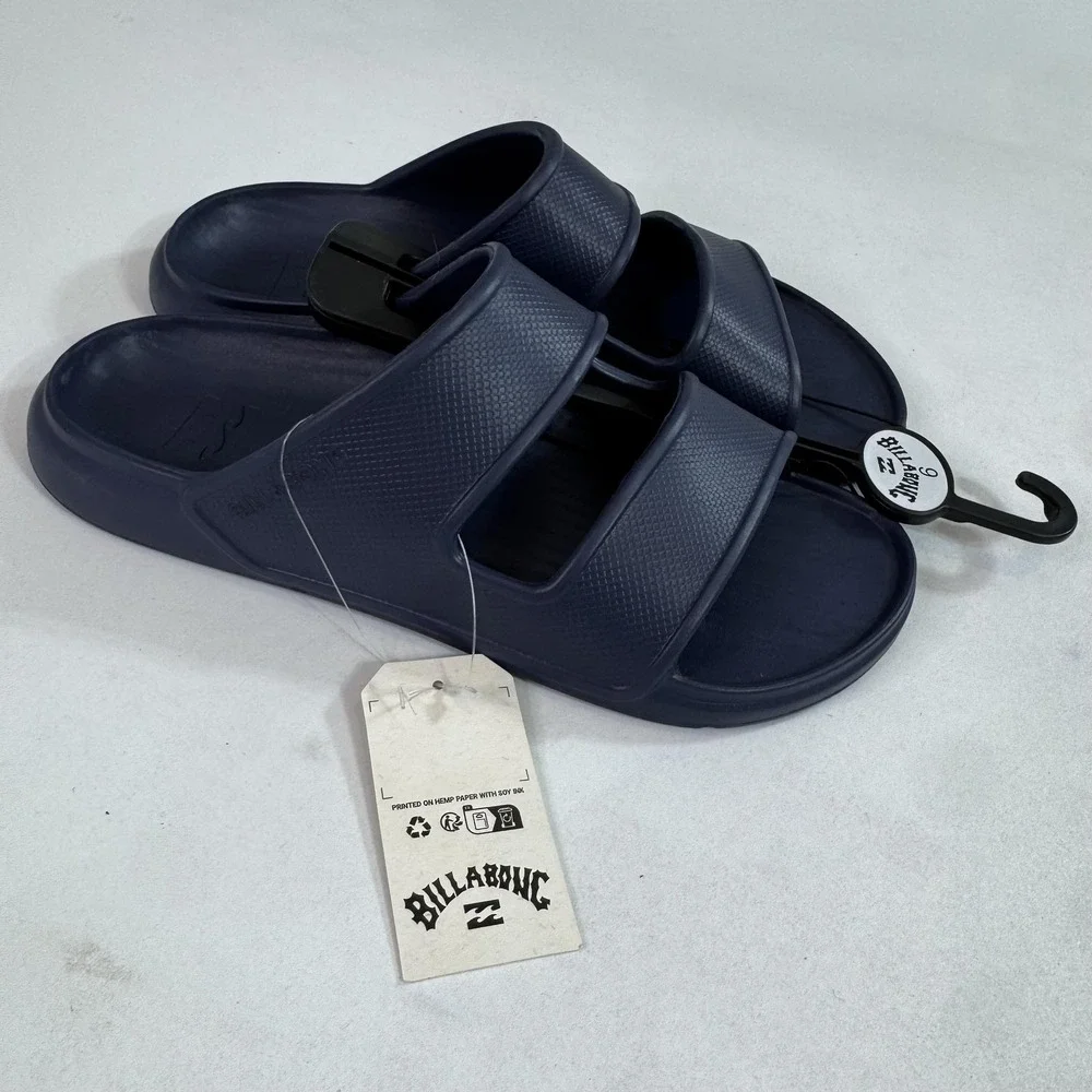 Billabong Helios Cush Sandals Mens Size‎ 9 Blue Double Strap Comfort Slide Shoes